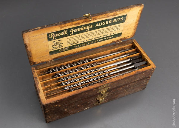 Complete Set of 13 RUSSELL JENNINGS Auger Bits in Original 3 Tiered Box - 95737
