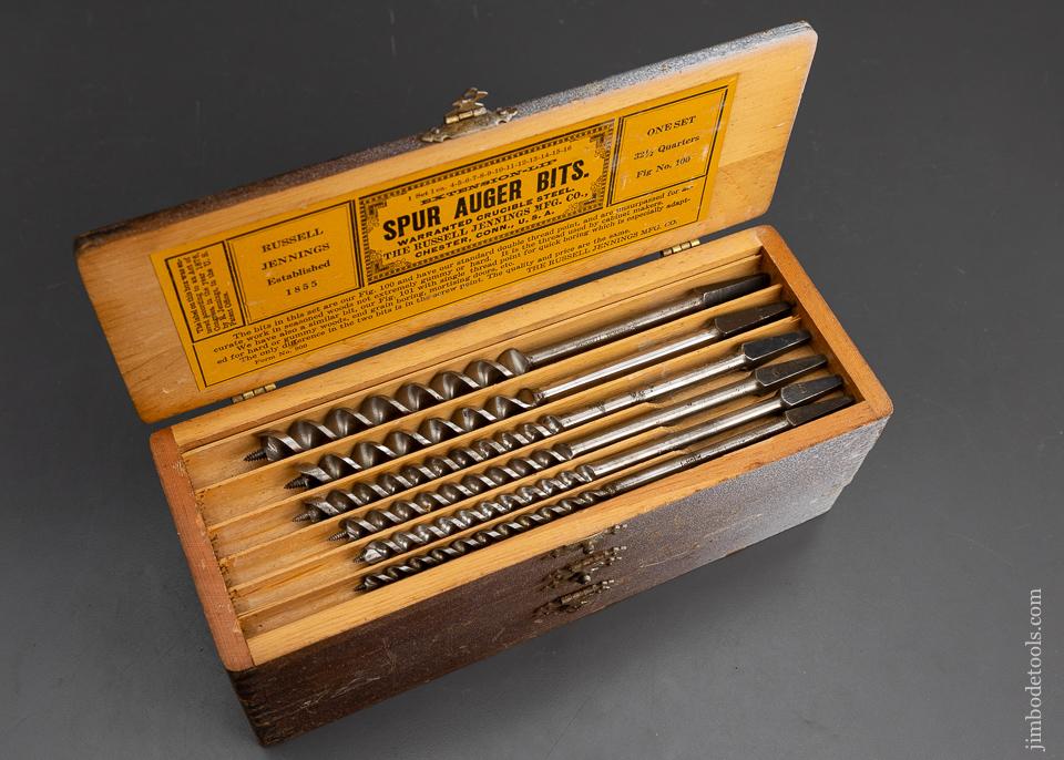 Complete Set of 13 RUSSELL JENNINGS Auger Bits in Original 3 Tiered Box - 95738