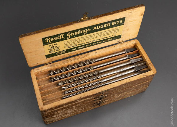 Complete Set of 13 RUSSELL JENNINGS Auger Bits in Original 3 Tiered Box - 95739