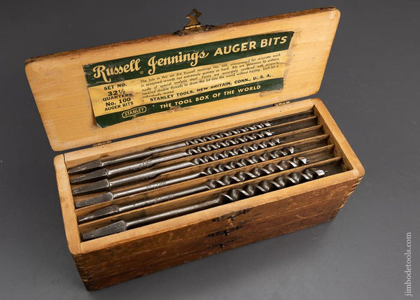 Complete Set of 13 RUSSELL JENNINGS Auger Bits in Original 3 Tiered Box - 95741