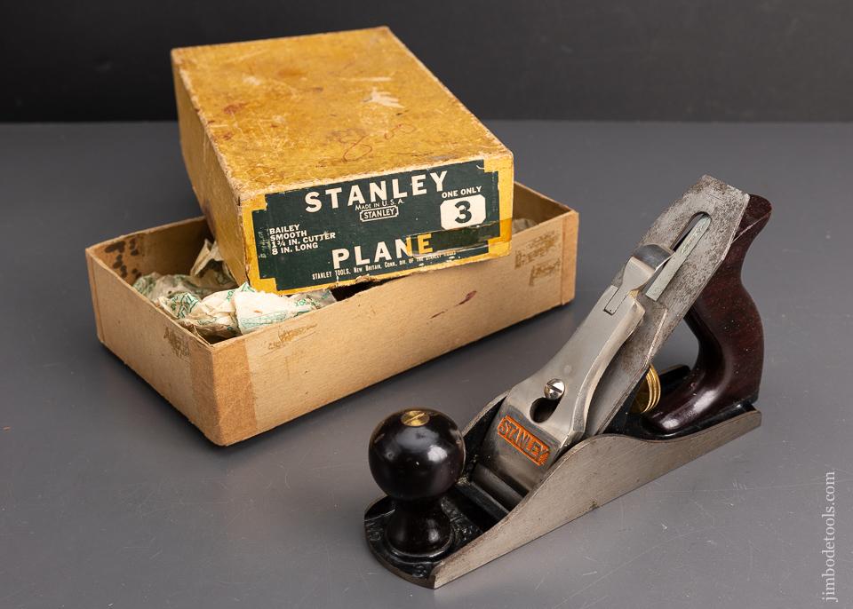 STANLEY No. 3 Smooth Plane Near Mint in Box - 95755