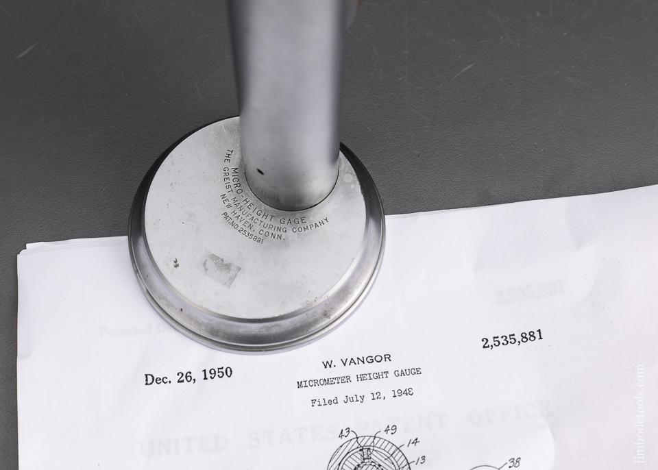 GREIST Pat’d. Surface Gauge Height, GA Near Mint - 95767