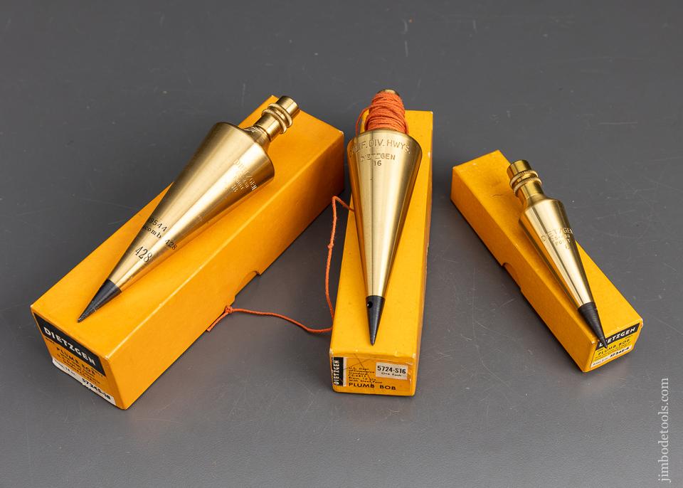 3 DIETZGEN Plumb Bobs Mint in Box - 95861