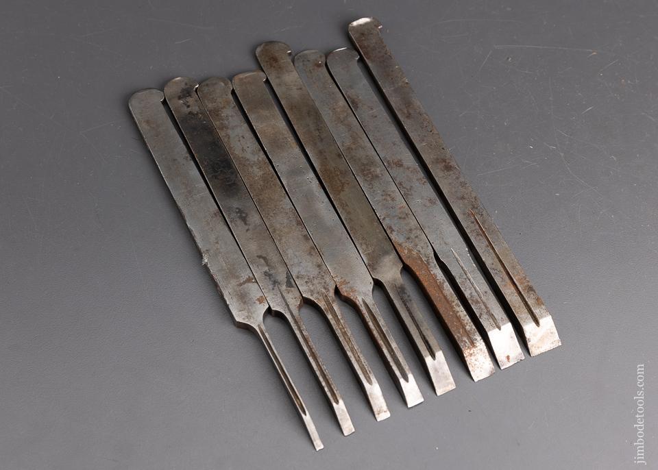 Complete Set 1 through 8 OHIO TOOL CO. Center Wheel Plow Plane Irons - 95882