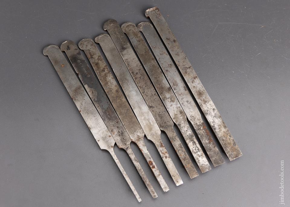 Complete Set 1 through 8 OHIO TOOL CO. Center Wheel Plow Plane Irons - 95882