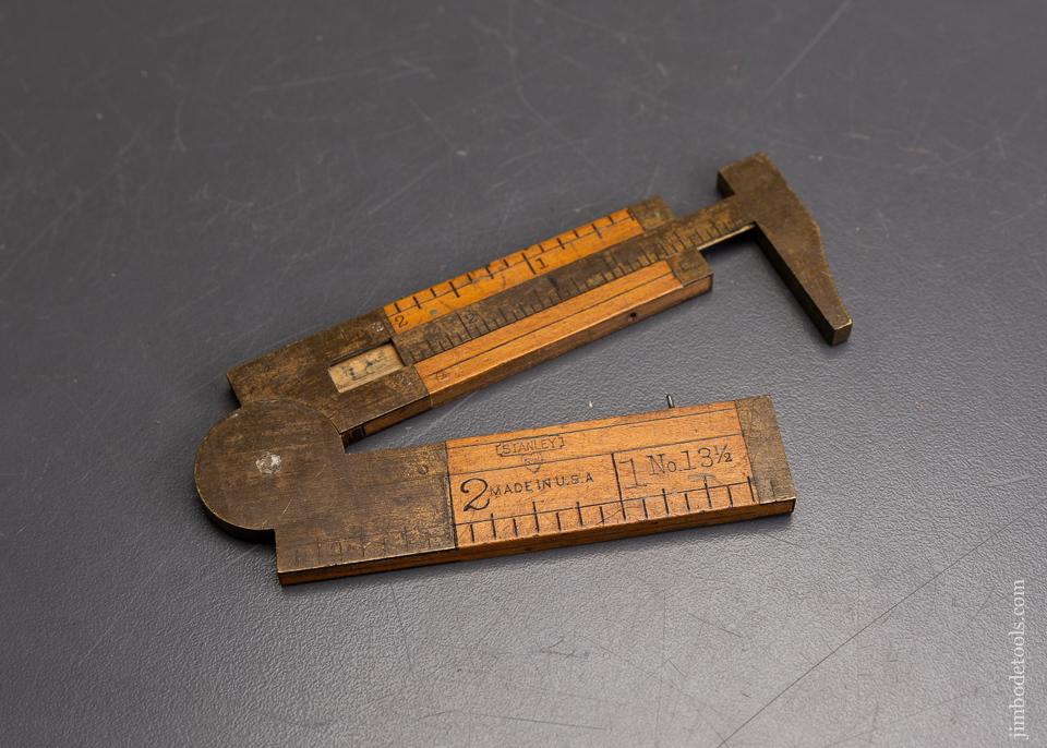 Rare and Fine STANLEY No. 13 1/2  Wide Body Caliper Rule Boxwood - 95883