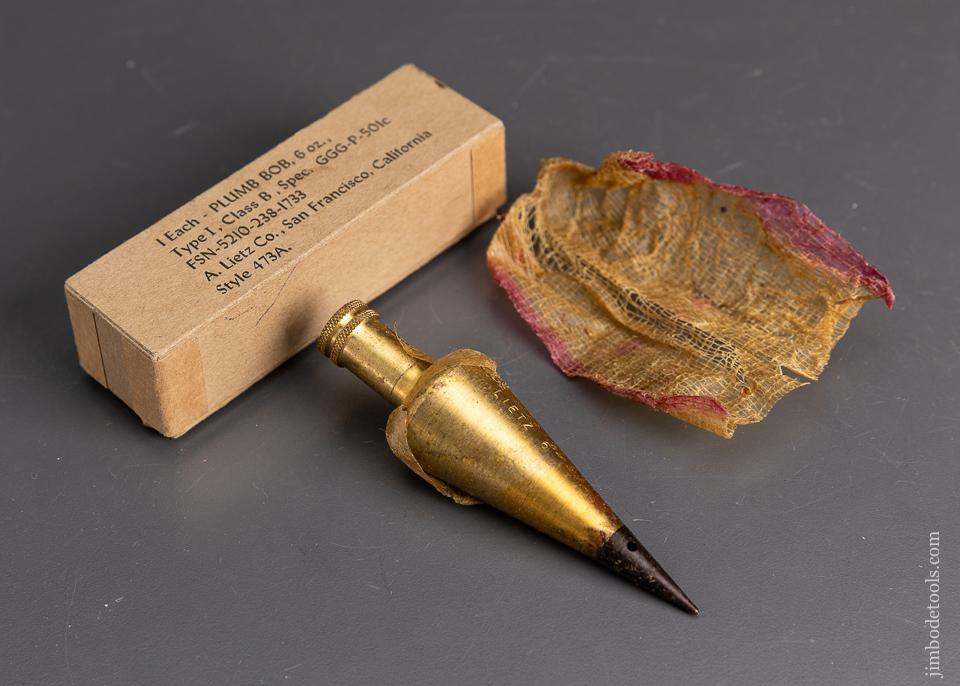 A. LEITZ CO. 6 ounce Plumb Bob Mint in Box - 95895