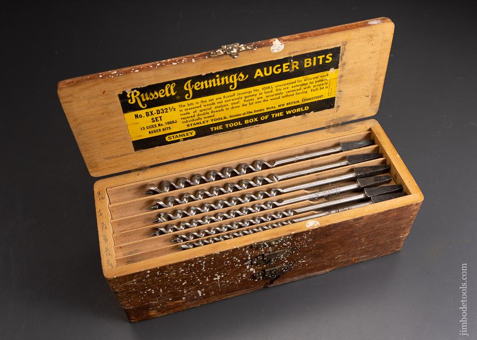 Complete Set of 13 STANLEY RUSSELL JENNINGS Auger Bits in Original Three Tiered Box Extra Fine - 95940