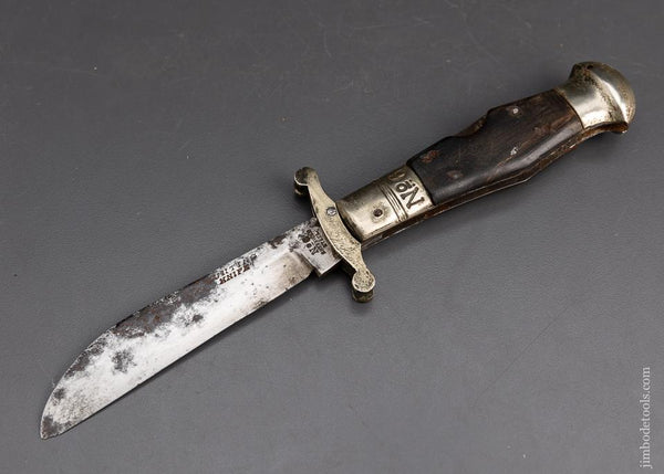 Big SHEFFIELD No. 6 Hunting Knife Folder with Buffalo Horn Scales - 95954