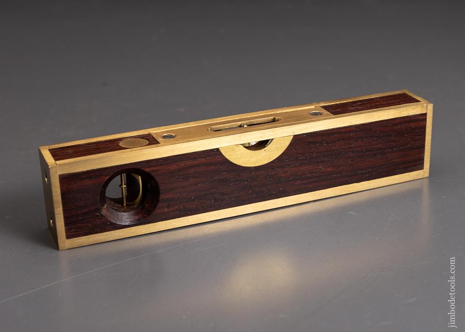 Lovely 7 inch Brass Bound Rosewood STRATTON Level by Modern Maker - 95977