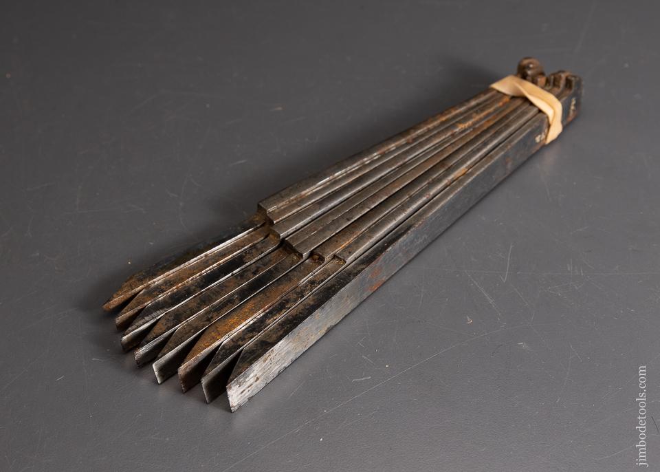 Beautiful Full Set of 8 Plow Plane Irons by WARD - 96019