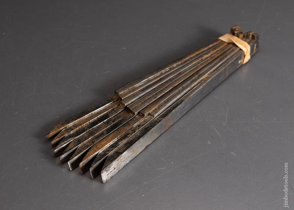Beautiful Full Set of 8 Plow Plane Irons by WARD - 96019