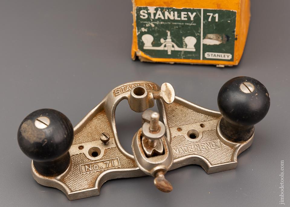 STANLEY No. 71 Router Plane Near Mint in Box 100% Complete - 96054