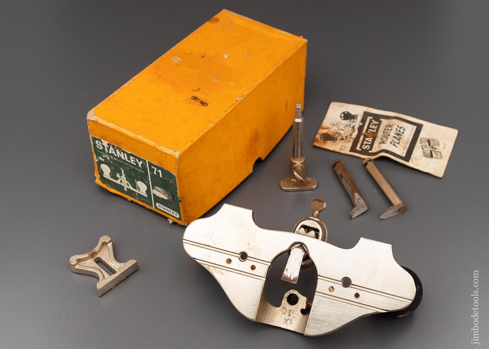 STANLEY No. 71 Router Plane Near Mint in Box 100% Complete - 96054