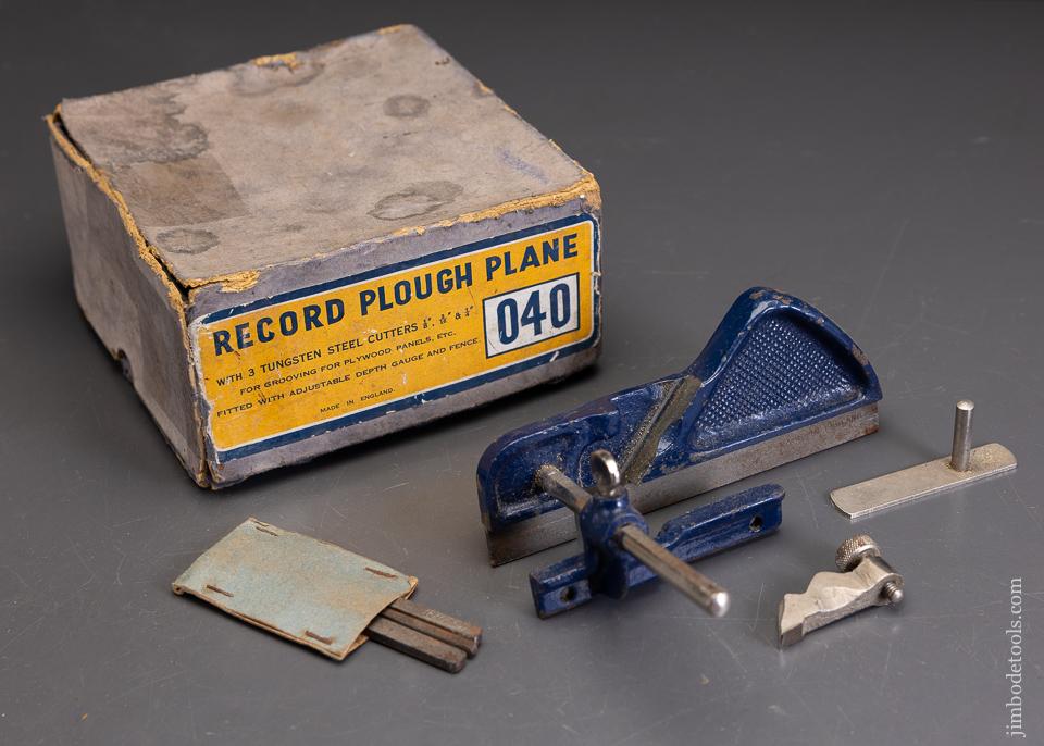 RECORD No. 040 Plow Plane 100% Complete in Original Box - 96061