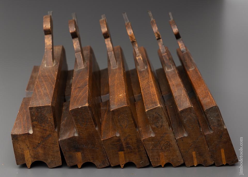 Fine Set of 6 PRESTON Side Bead Moulding Planes - 96111