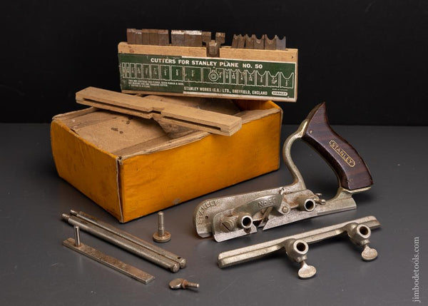 Fine STANLEY No. 50 Combination Plow Plane and Original Box - 96114