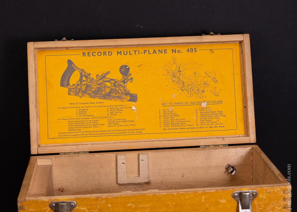 RECORD No. 405 Combination Plow Plane 100% Complete in Original Box - 96124