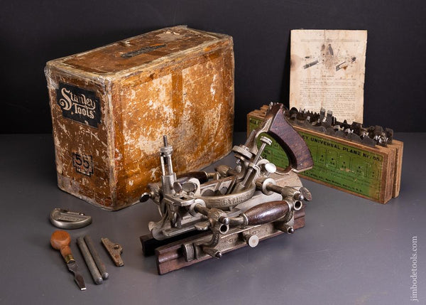 Fine STANLEY No. 55 Combination Plane 100% Complete in Original Box - 96128