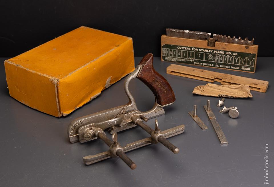 STANLEY No. 50 Combination Plow Plane 100% Complete in Original Box - 96137