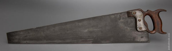 Just Sharpened Early Hand Saw with Steel Handle Plate and Conical Screws - 96272