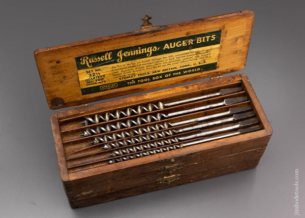 Fine Complete Set of 13 RUSSELL JENNINGS Auger Bits in Original Three Tiered Box - 96332