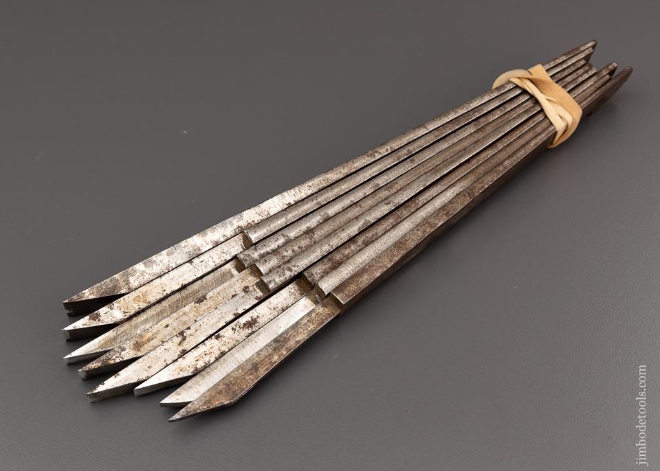 Fine Set of 8 Plow Plane Irons by MATHIESON - 96342