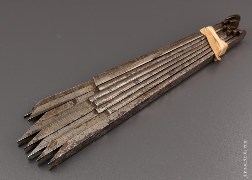 Fine Set of 8 Plow Plane Irons by MATHIESON - 96342