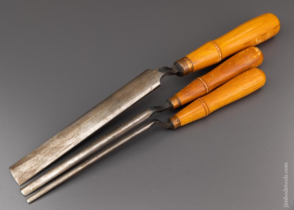 Fine Set of 3 Pattern Maker’s Crank Neck Gouges by BUCK BROS. - 96394