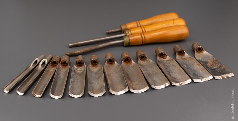 RARE & FINE! Fifteen Piece No. 450 Patternmaker's Gouge Set by ADAMS & NELSON CO - 96401