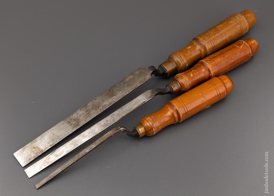 3 Fine BUCK BROS. Pattern Maker’s Crank Neck Paring Chisels - 96416