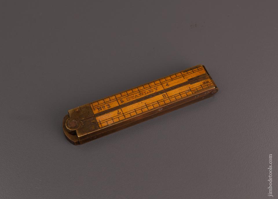 Extra Fine STANLEY No. 3 Full Bound Boxwood & Brass Folding Rule - 96429