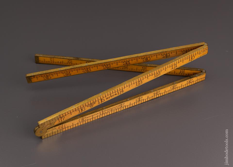 Mint STANLEY No. 66 3/4 Full Bound Boxwood & Brass Folding Rule - 96441