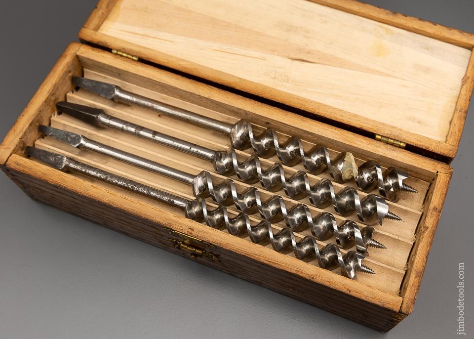 Very Fine Early Complete Set of 13 RUSSELL JENNINGS Auger Bits in Original Three Tiered Box - 96456
