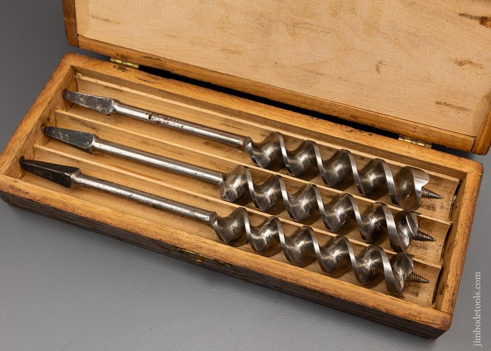 Very Fine Early Complete Set of 13 RUSSELL JENNINGS Auger Bits in Original Three Tiered Box - 96456