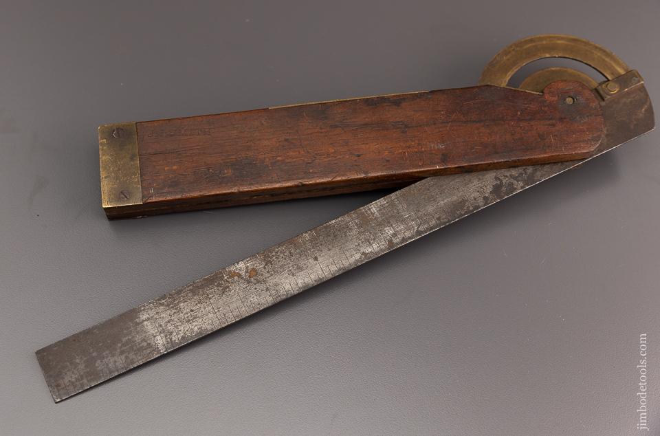 FISHER PAT. JUNE 23rd 1868 Rosewood & Brass Bevel, Level & Protractor by DISSTON & MORSS - 96494