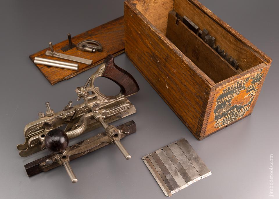Complete STANLEY No. 45 Combination Plow Plane in Original Chestnut Box - 96529