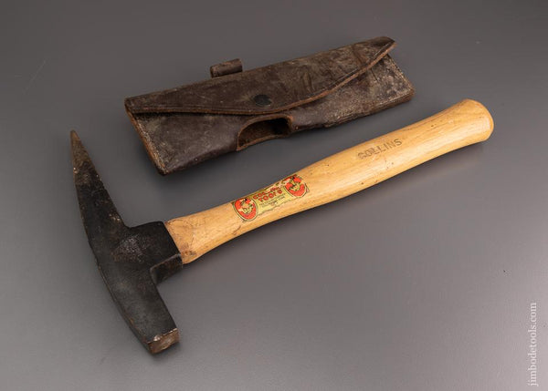 Vintage COLLINS Rock Hammer with Sheath & Decal Near Mint - 96539