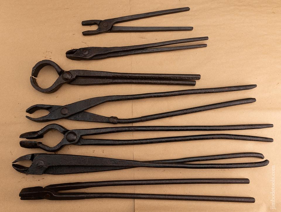 Collection of 7 User Blacksmith Tongs - 96812