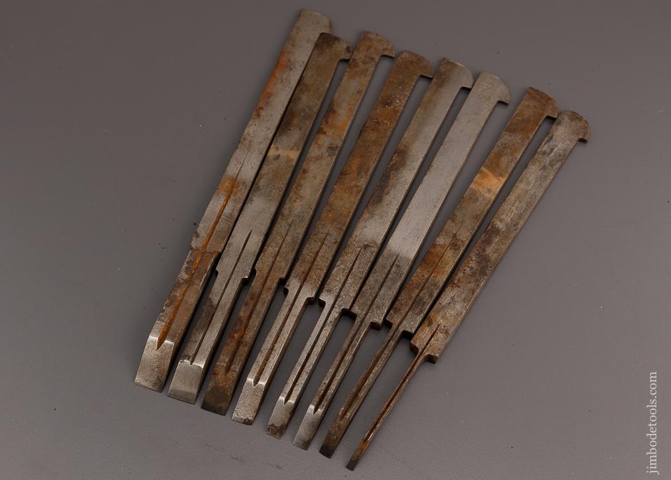 I. SORBY Set 1-8 Plow Plane Irons - 96839