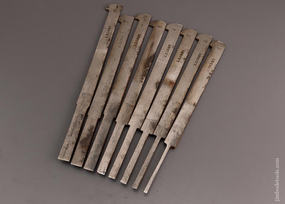 I. SORBY Set 1-8 Plow Plane Irons - 96839