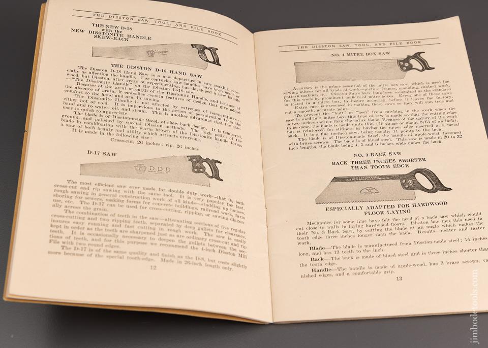 Original 1926 DISSTON Saw Book - 96910