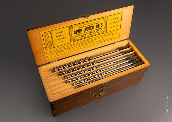 Complete Set of 13 RUSSELL JENNINGS Auger Bits Mint Unused in Original Three Tiered Box - 96928