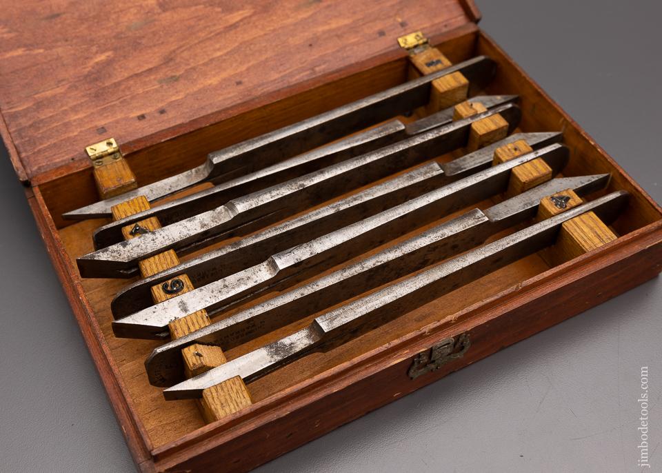 Excellent Graduated Set of 7 IBBOTSON Plow Plane Irons 1-7 Fine - 96957