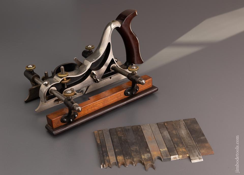 Stunning SIEGLEY PATENT Plow Plane with 14 Cutters - 96989