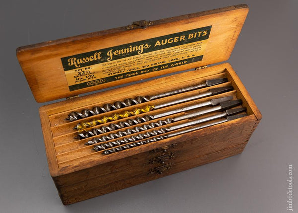 Complete Set of 13 RUSSELL JENNINGS Auger Bits in Original Three Tiered Box - 97038