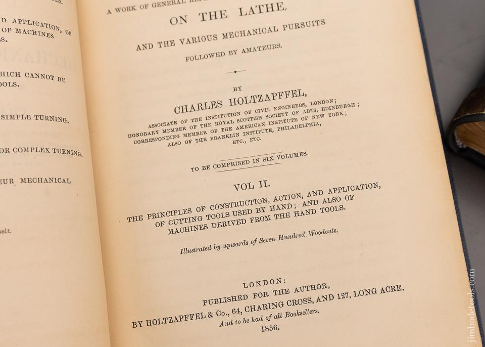 BOOKS: Rare 5 Volume Set HOLTZAPFFEL ON TURNING & MECHANICAL MANIPULATION Original 1852-1884 Volumes -  97040