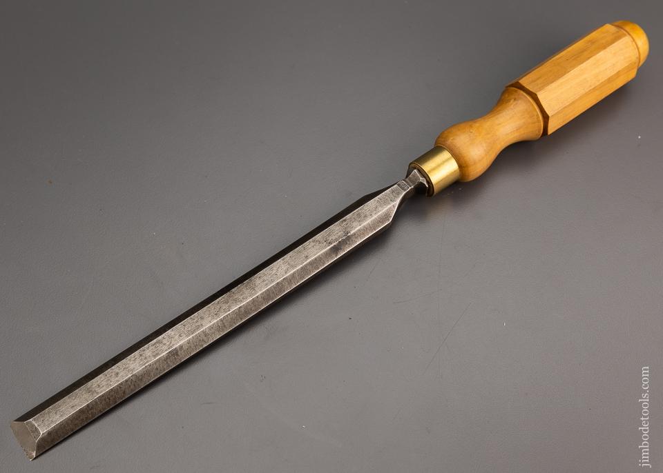 Unmarked Long, Thin Paring Chisel with Octagonal Boxwood Handle 3/4 x 14 - 97047