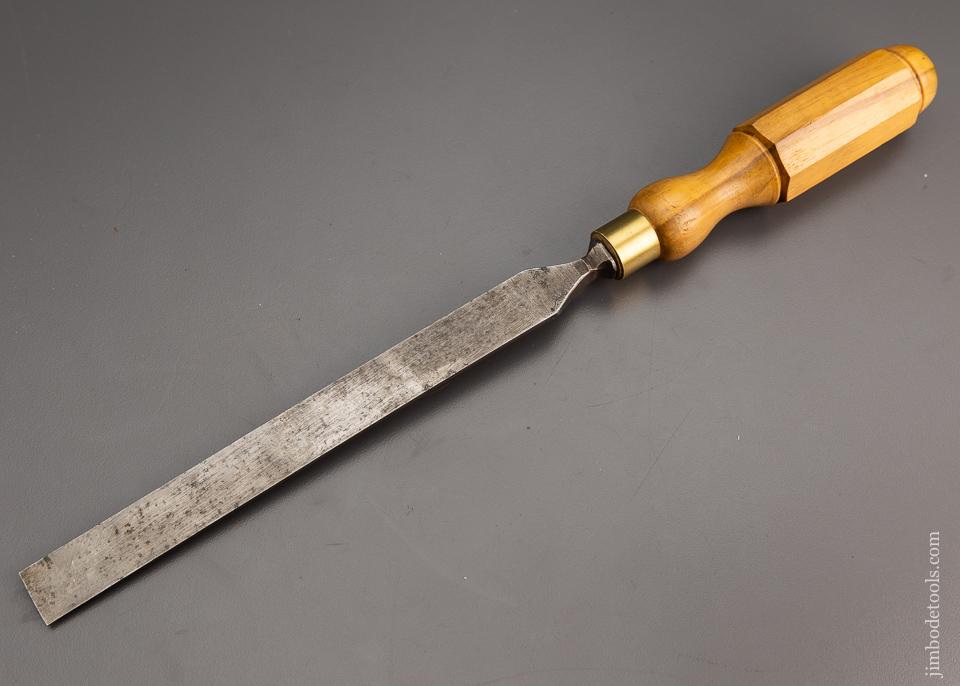 Unmarked Long, Thin Paring Chisel with Octagonal Boxwood Handle 3/4 x 14 - 97047