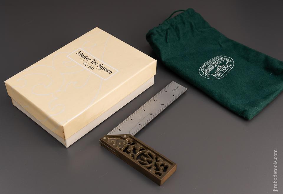 WOODSMITH No. 501 Ornate Master Try Square Mint in Box 5 Inch Rare - 97061